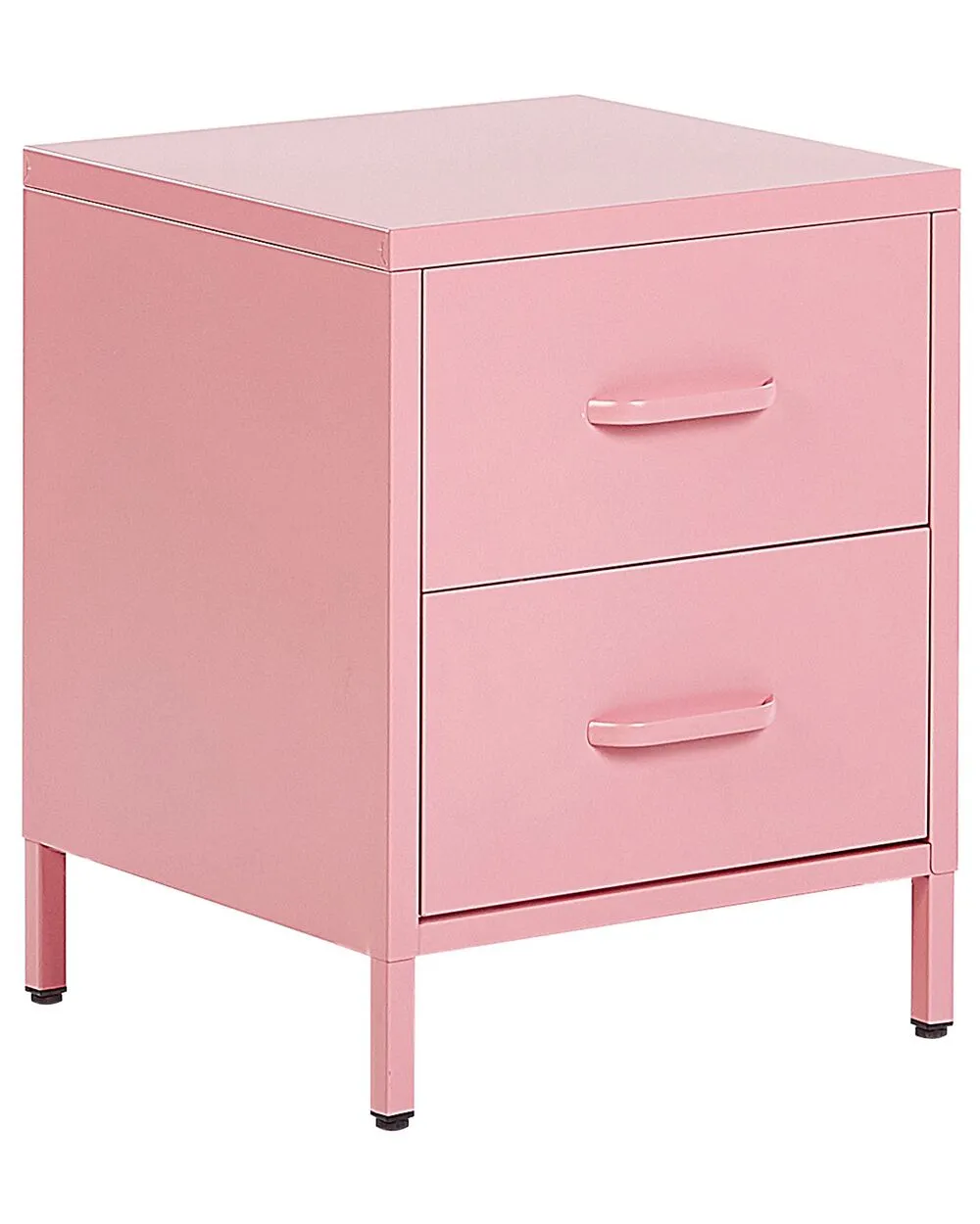 2 Drawer Bedside Table MALAVI Metal Pink