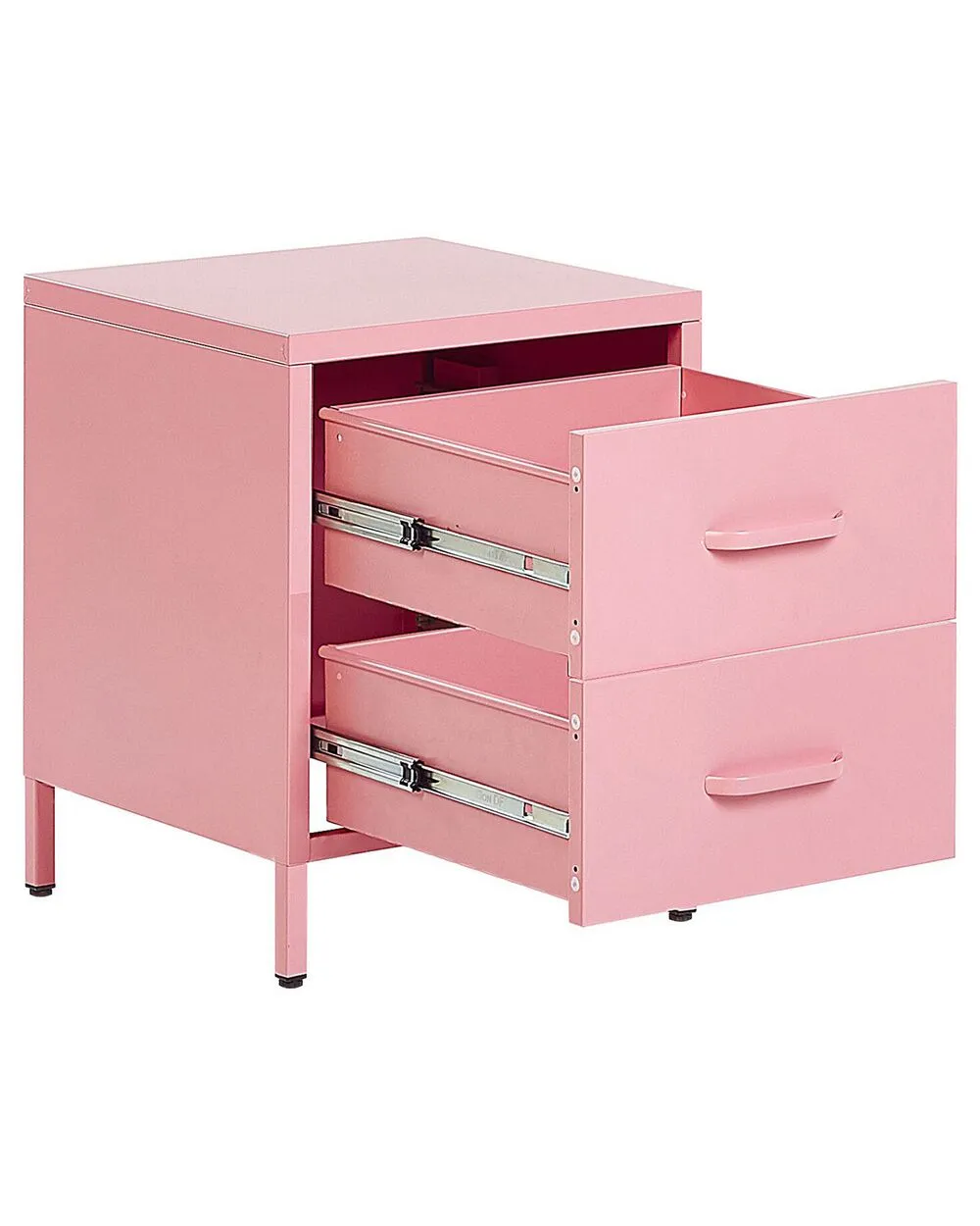 2 Drawer Bedside Table MALAVI Metal Pink