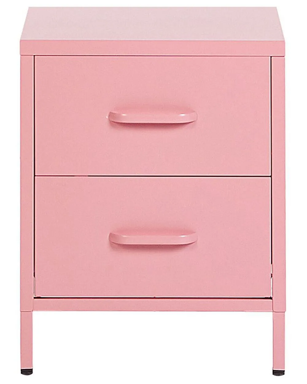 2 Drawer Bedside Table MALAVI Metal Pink