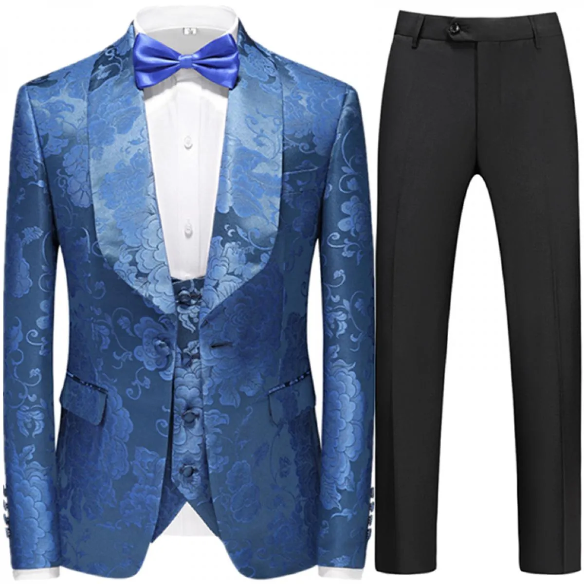 3 pezzi set completo blazer giacca pantaloni gilet / 2023 moda uomo modello abbronzante colletto grande abito blazer pantaloni c