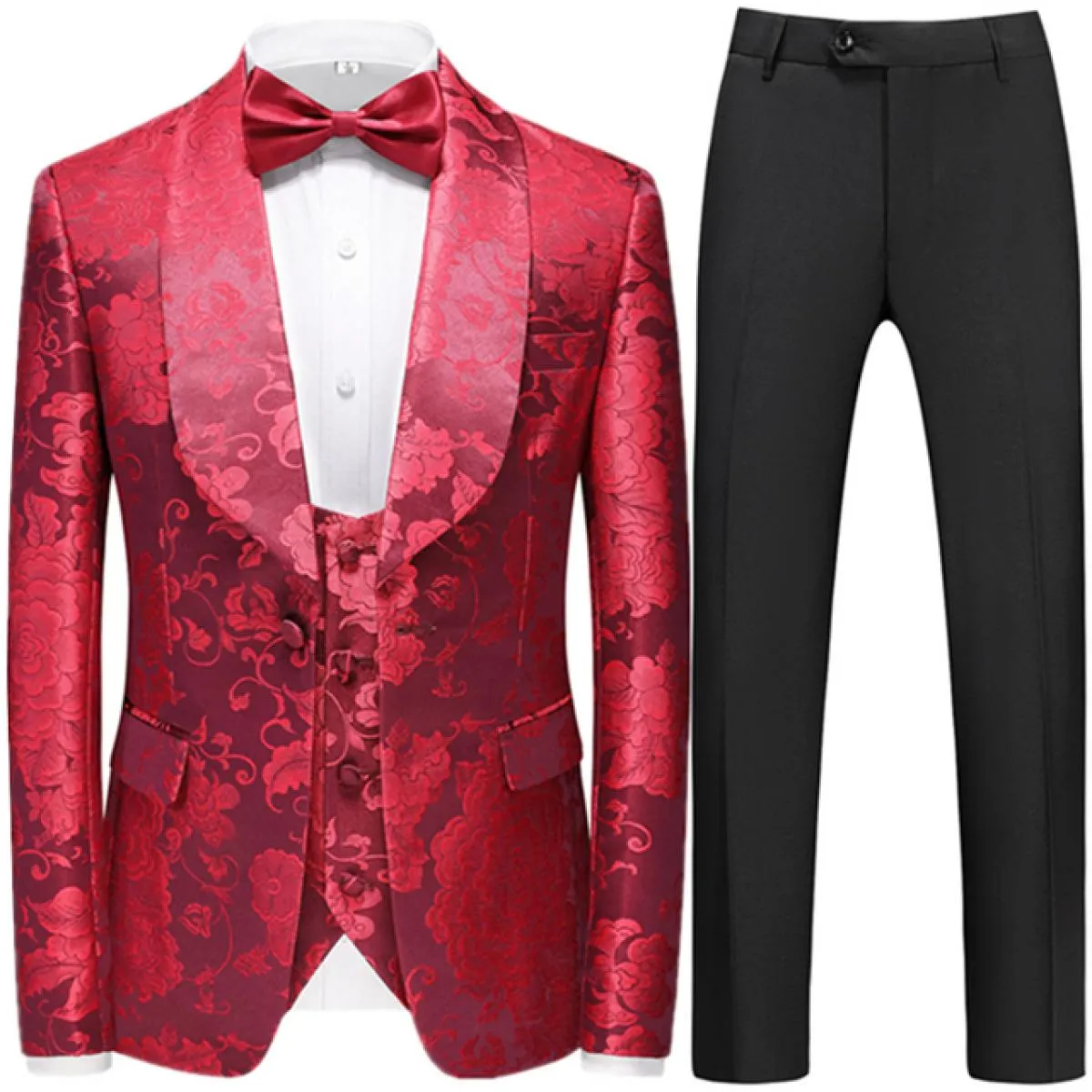 3 pezzi set completo blazer giacca pantaloni gilet / 2023 moda uomo modello abbronzante colletto grande abito blazer pantaloni c