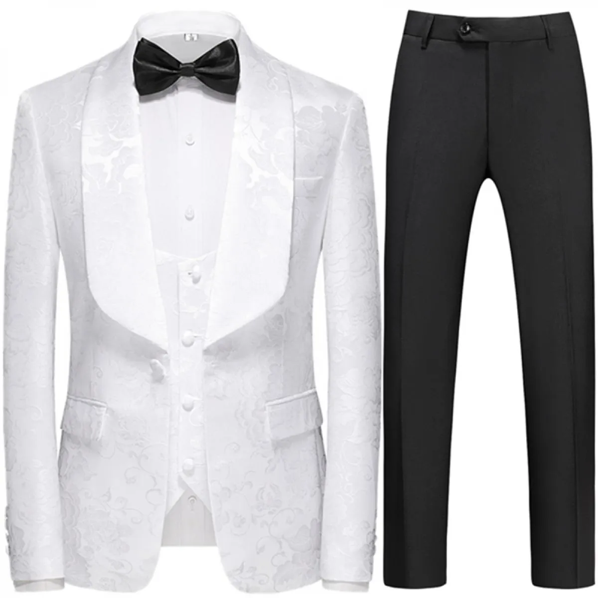 3 pezzi set completo blazer giacca pantaloni gilet / 2023 moda uomo modello abbronzante colletto grande abito blazer pantaloni c