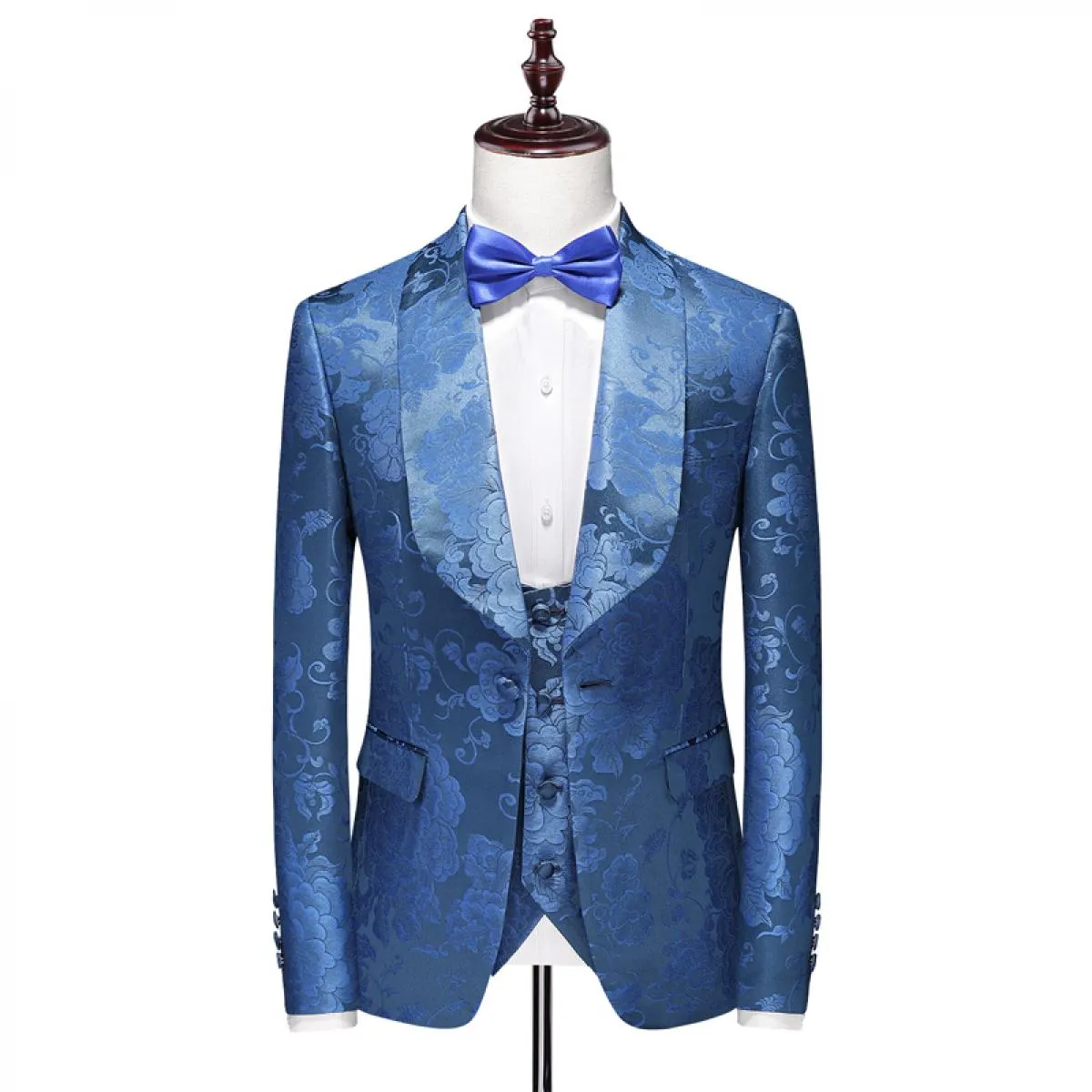 3 pezzi set completo blazer giacca pantaloni gilet / 2023 moda uomo modello abbronzante colletto grande abito blazer pantaloni c
