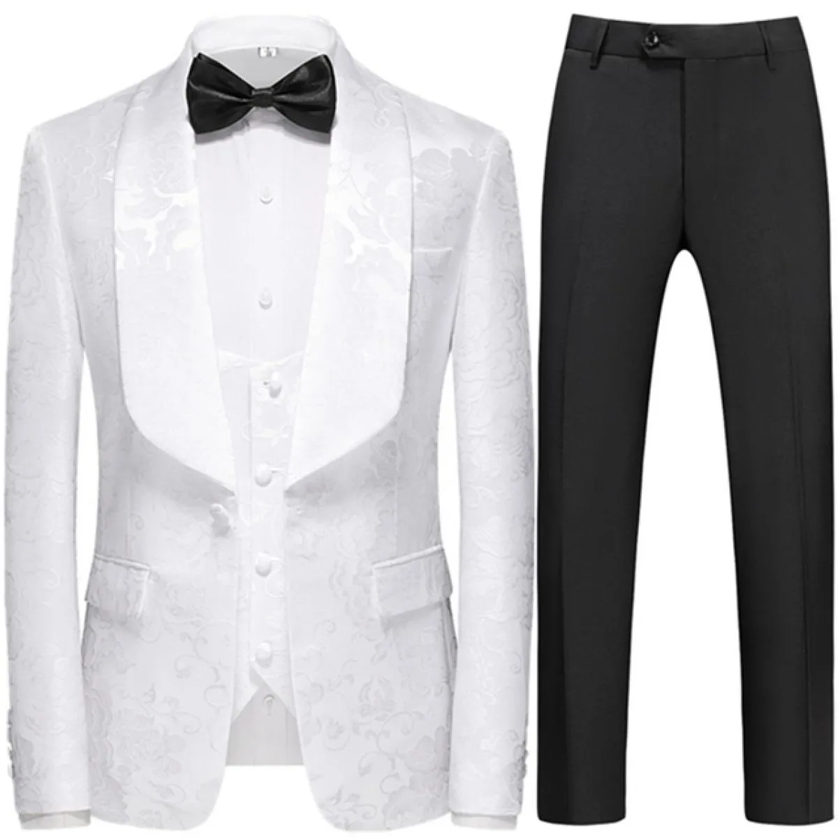 3 pezzi set completo blazer giacca pantaloni gilet / 2023 moda uomo modello abbronzante colletto grande abito blazer pantaloni c
