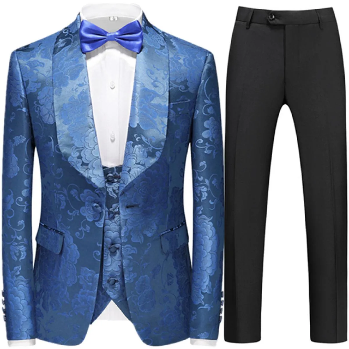 3 pezzi set completo blazer giacca pantaloni gilet / 2023 moda uomo modello abbronzante colletto grande abito blazer pantaloni c