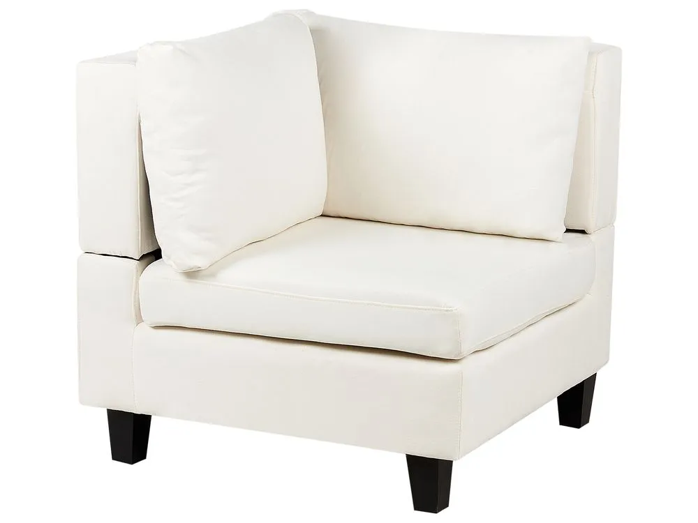 5 Seater Left Hand Modular Fabric Corner Sofa White UNSTAD
