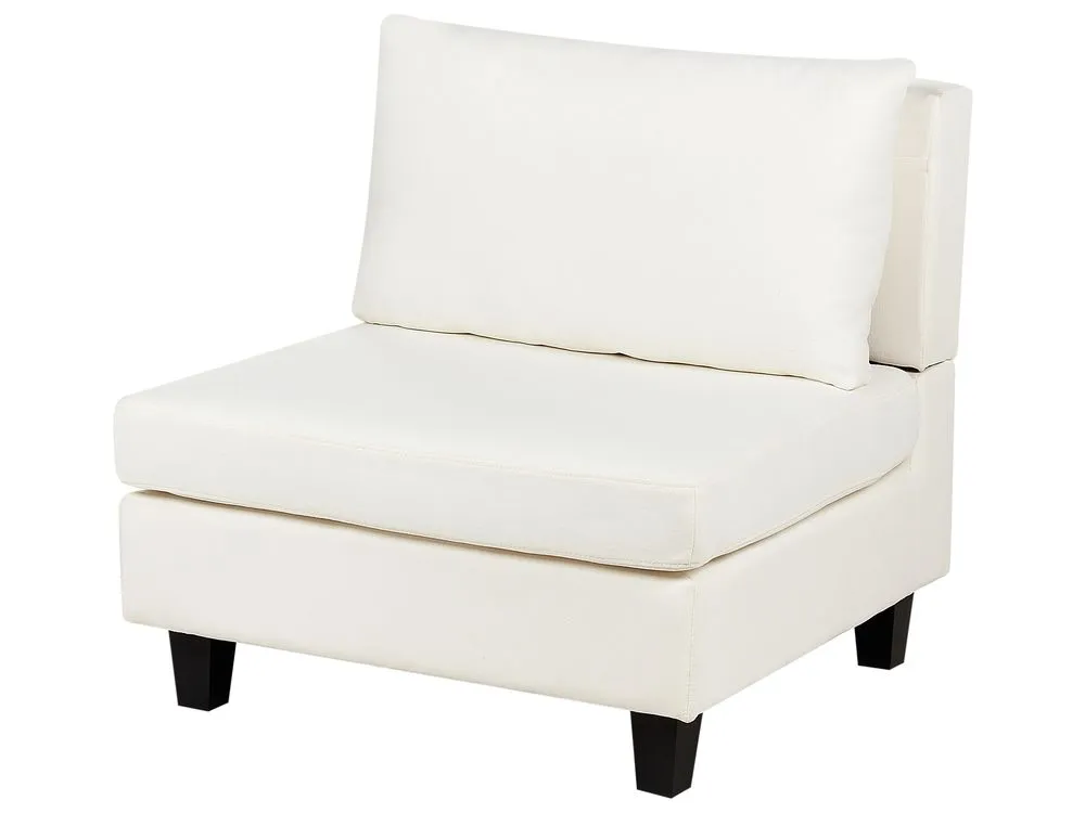 5 Seater Left Hand Modular Fabric Corner Sofa White UNSTAD