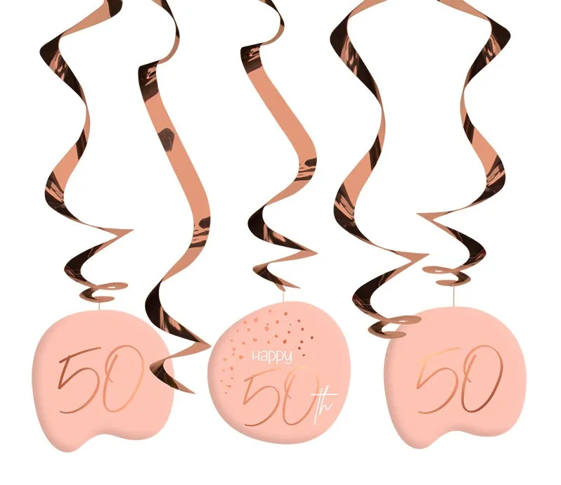 5 spirali 50° compleanno rosa