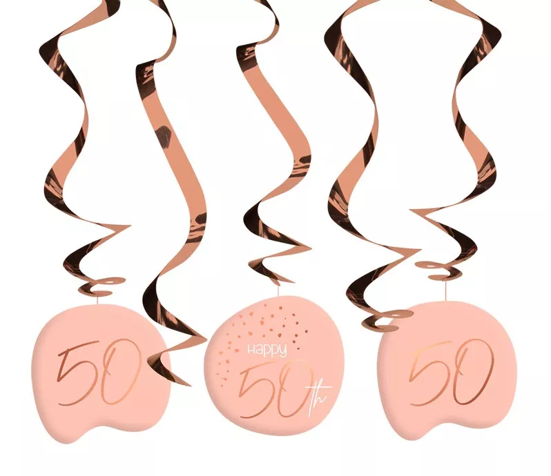 5 spirali 50° compleanno rosa