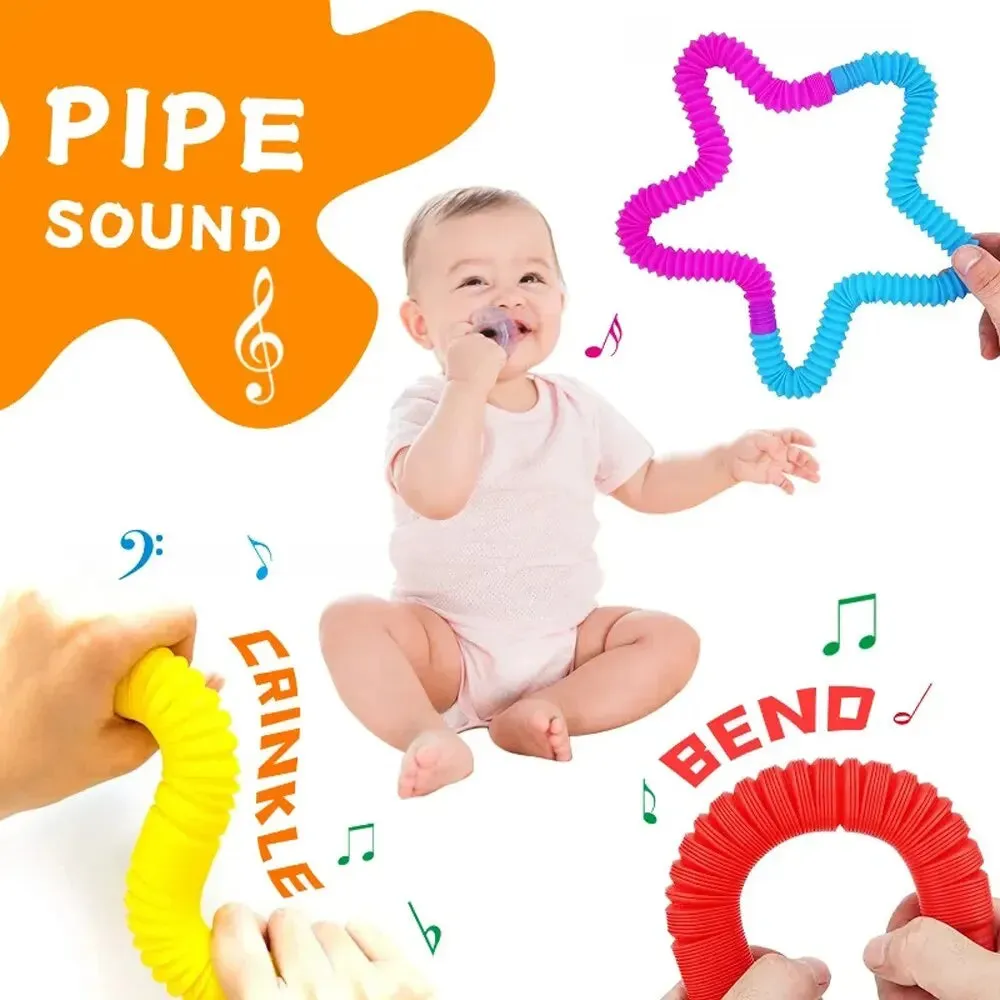 8PCS tubo telescopico colorato tubo Pop tubo di allungamento tubo corrugato bambini giocattolo antistress per adulti giocattoli 