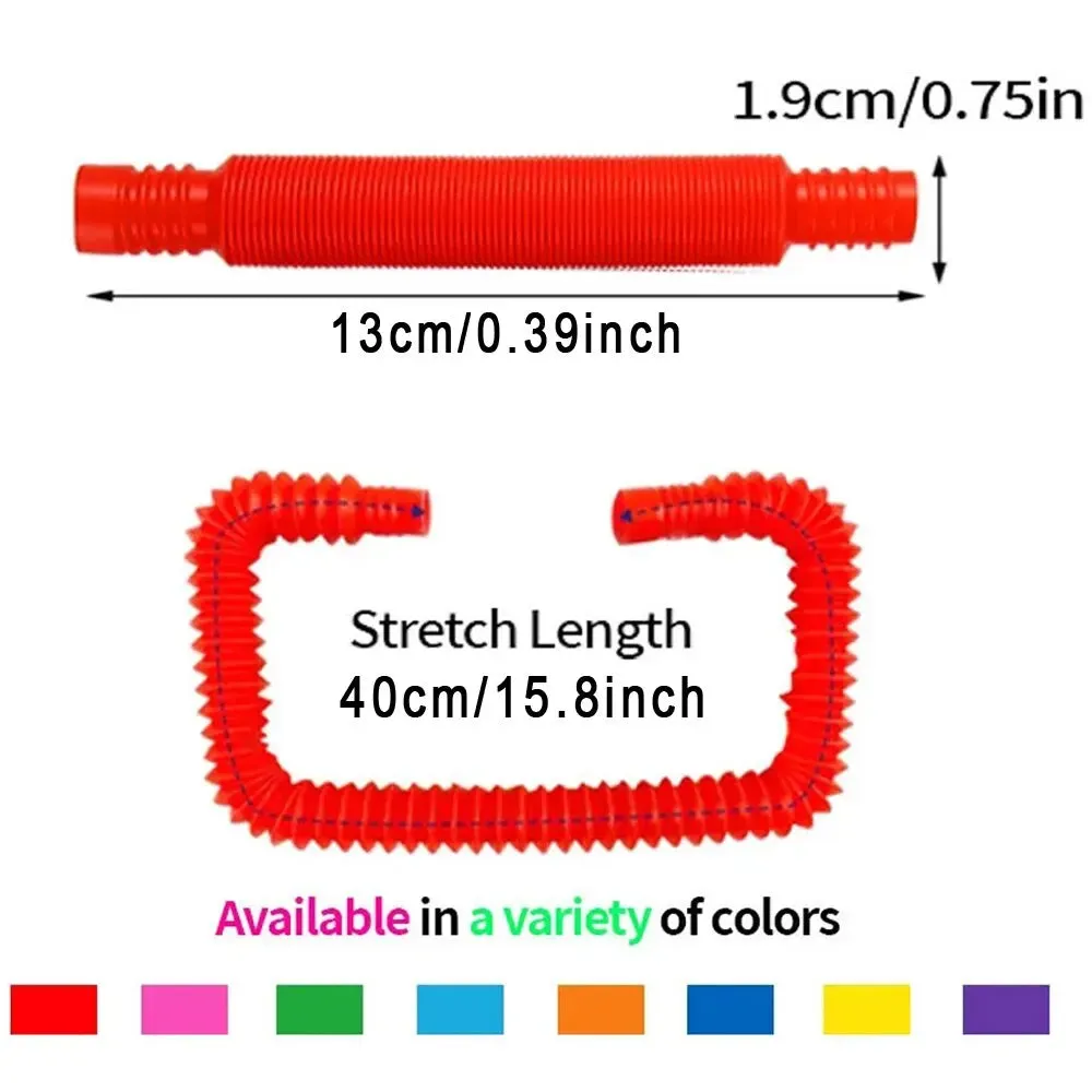 8PCS tubo telescopico colorato tubo Pop tubo di allungamento tubo corrugato bambini giocattolo antistress per adulti giocattoli 