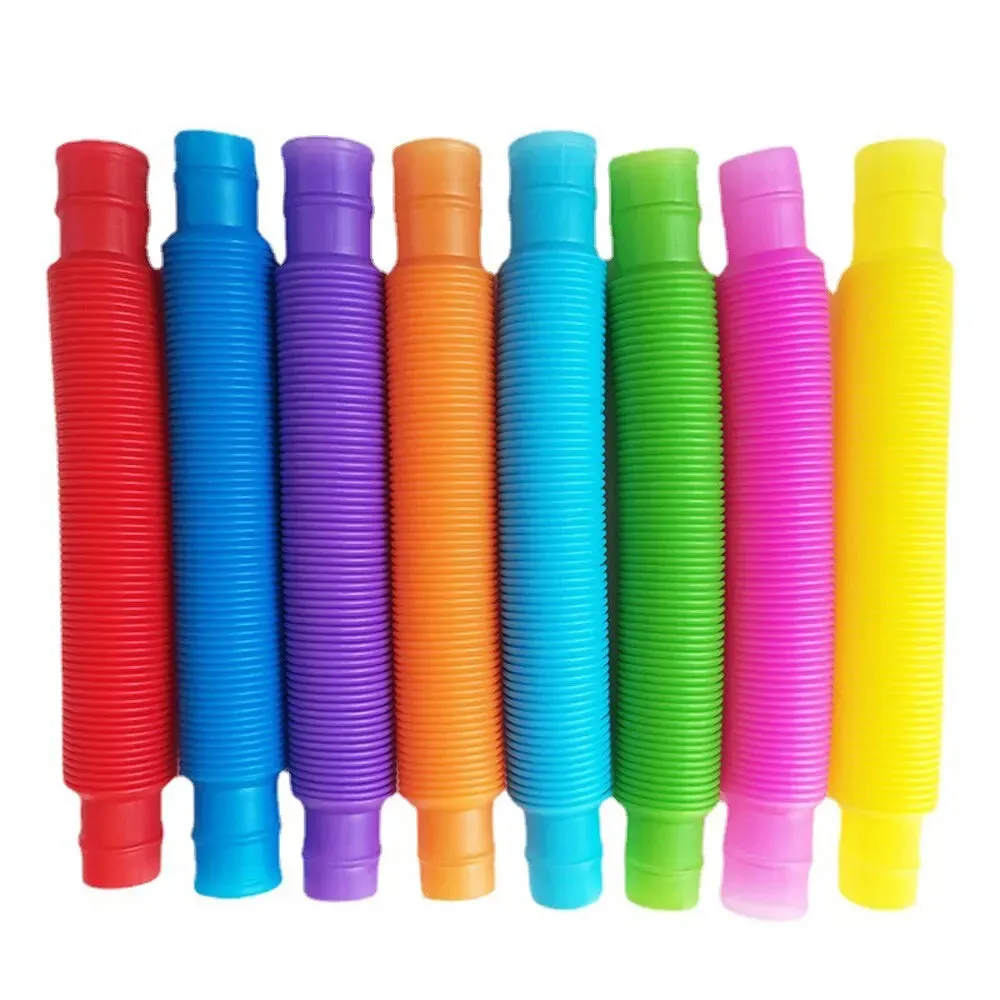 8PCS tubo telescopico colorato tubo Pop tubo di allungamento tubo corrugato bambini giocattolo antistress per adulti giocattoli 