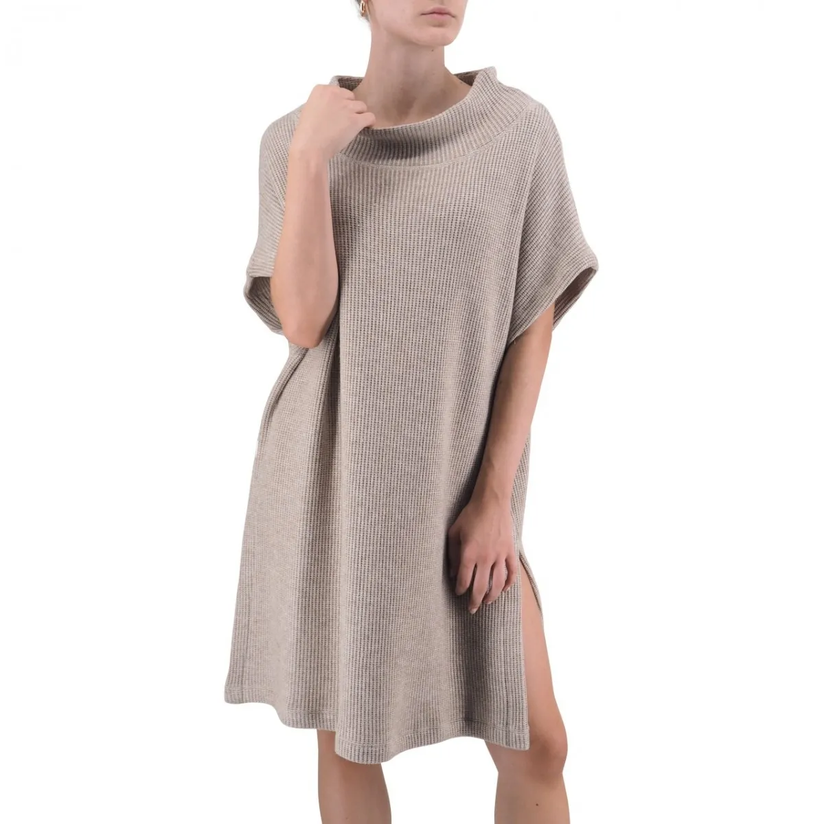 Abito In Maglia Con Collo E Spacchi
