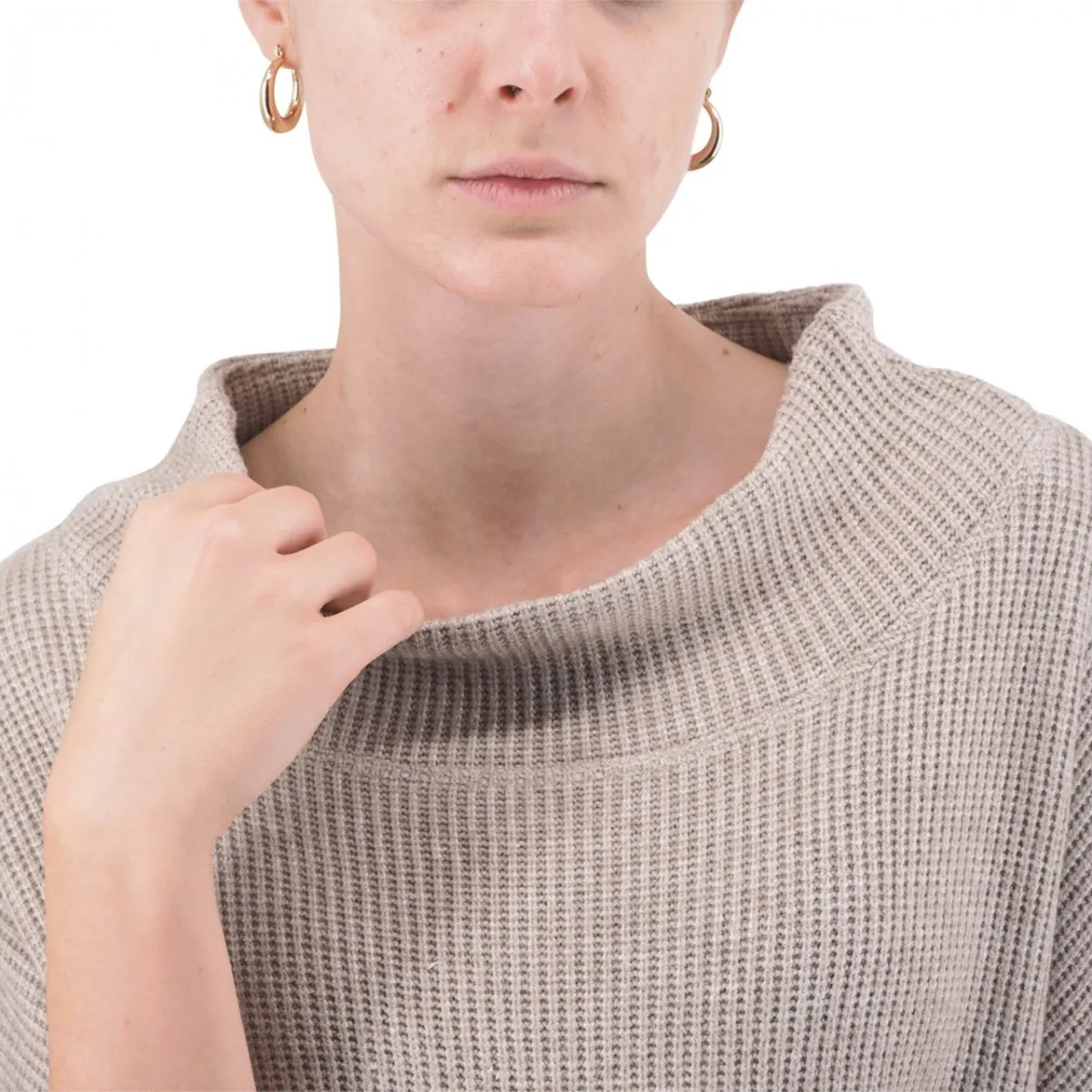 Abito In Maglia Con Collo E Spacchi