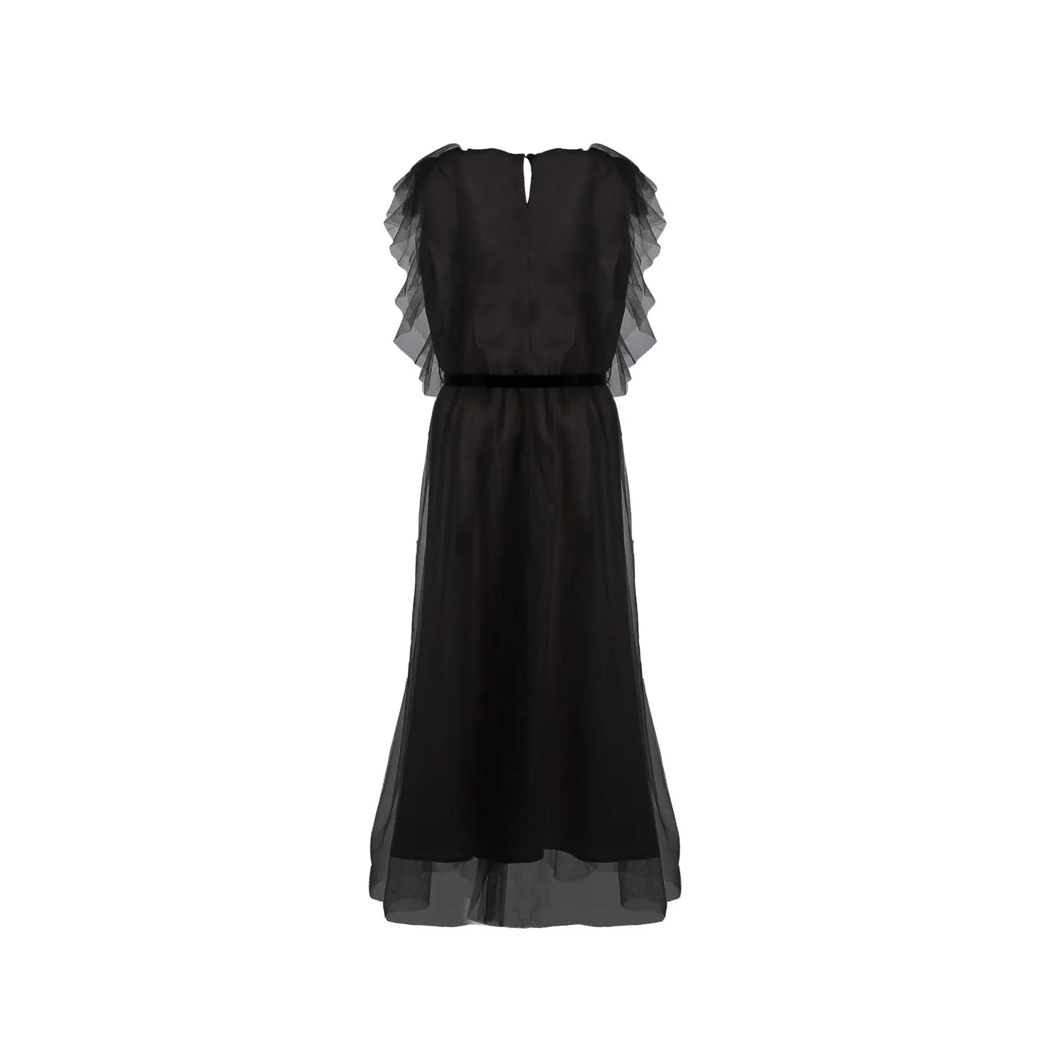 Abito Tulle Nero Con Cinta In Tono Bambina Teen