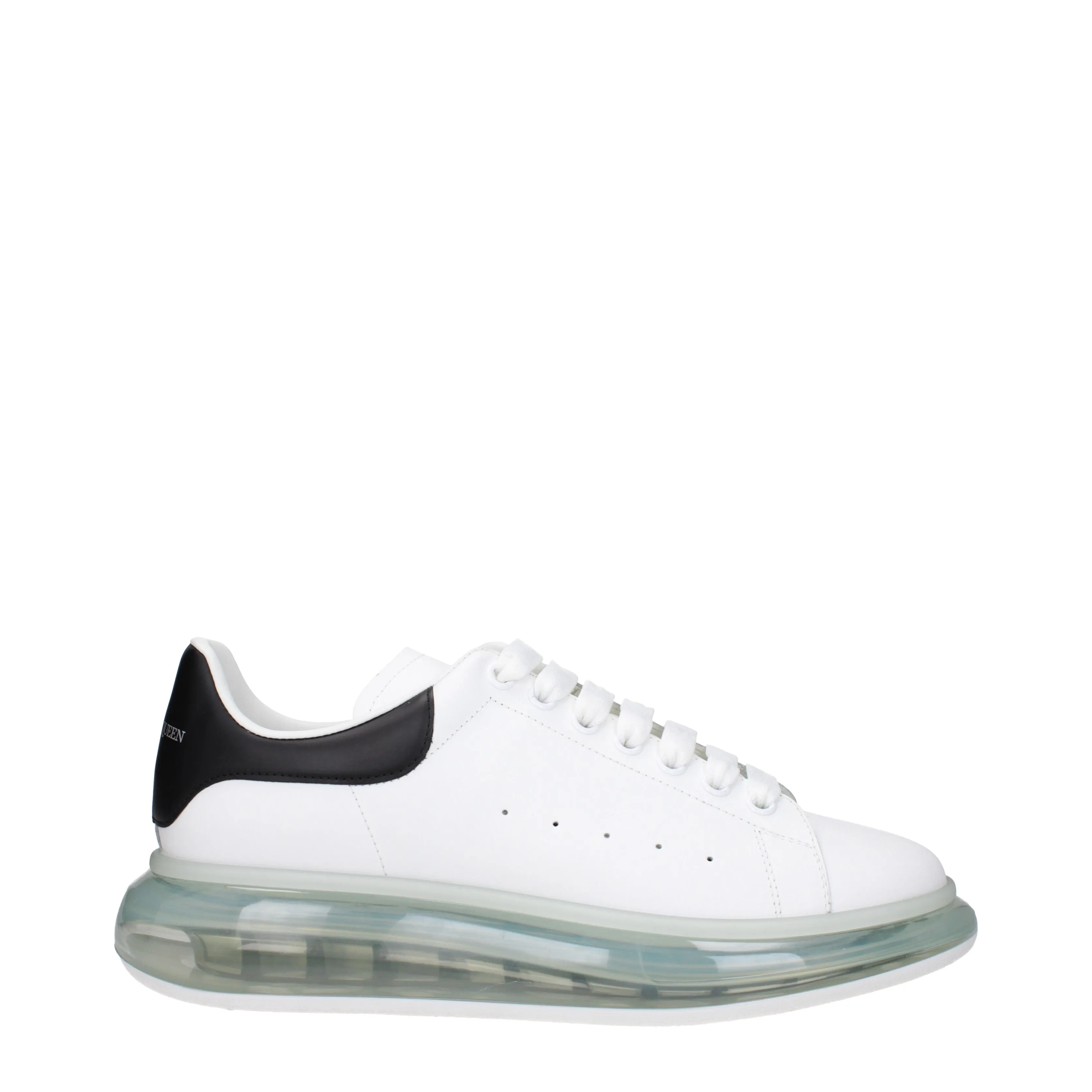 Alexander McQueen Sneakers Oversize Uomo Pelle Bianco/Nero