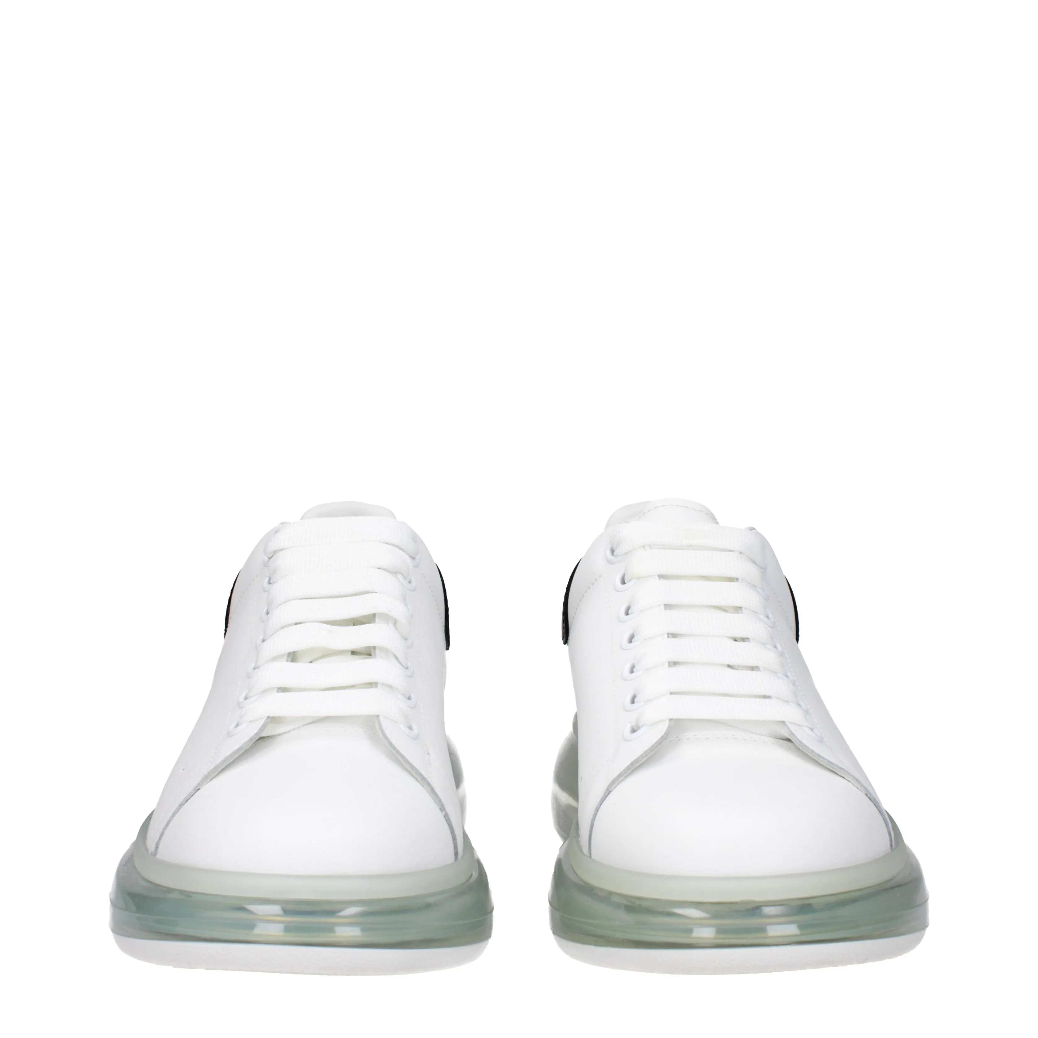 Alexander McQueen Sneakers Oversize Uomo Pelle Bianco/Nero