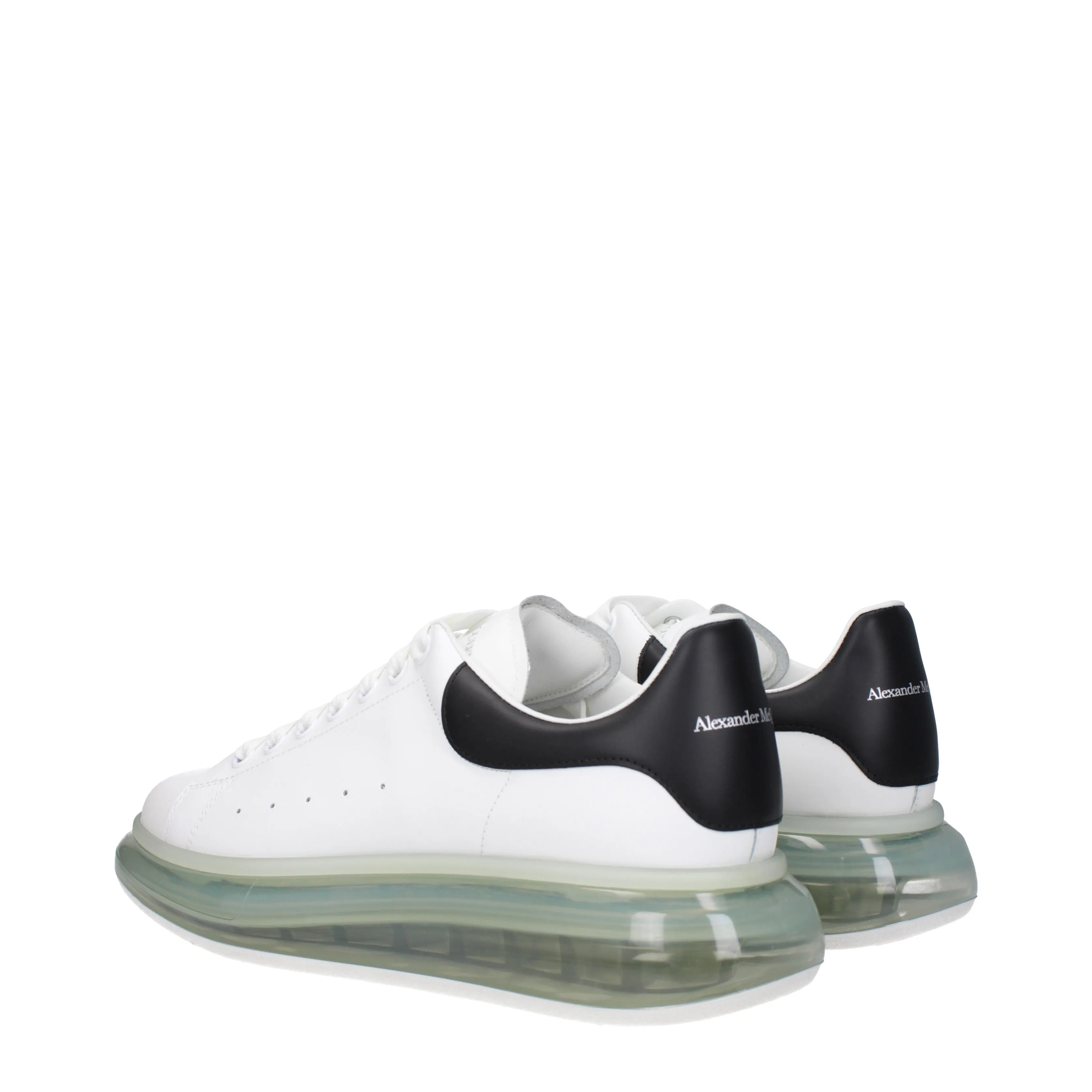 Alexander McQueen Sneakers Oversize Uomo Pelle Bianco/Nero