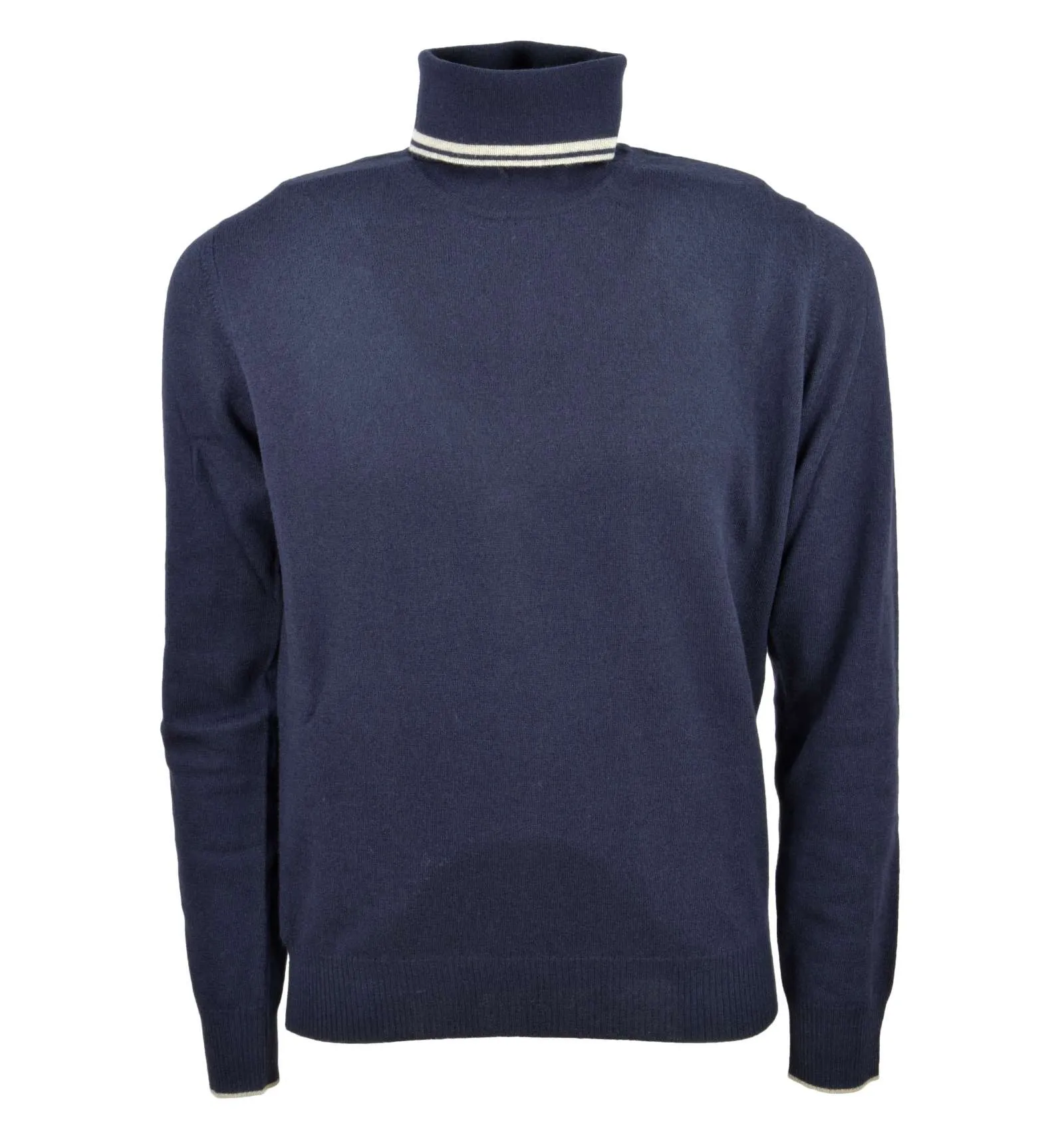 ALPHA uomo maglia pullover dolcevita 100% lana AU-5242G 2091 BLU
