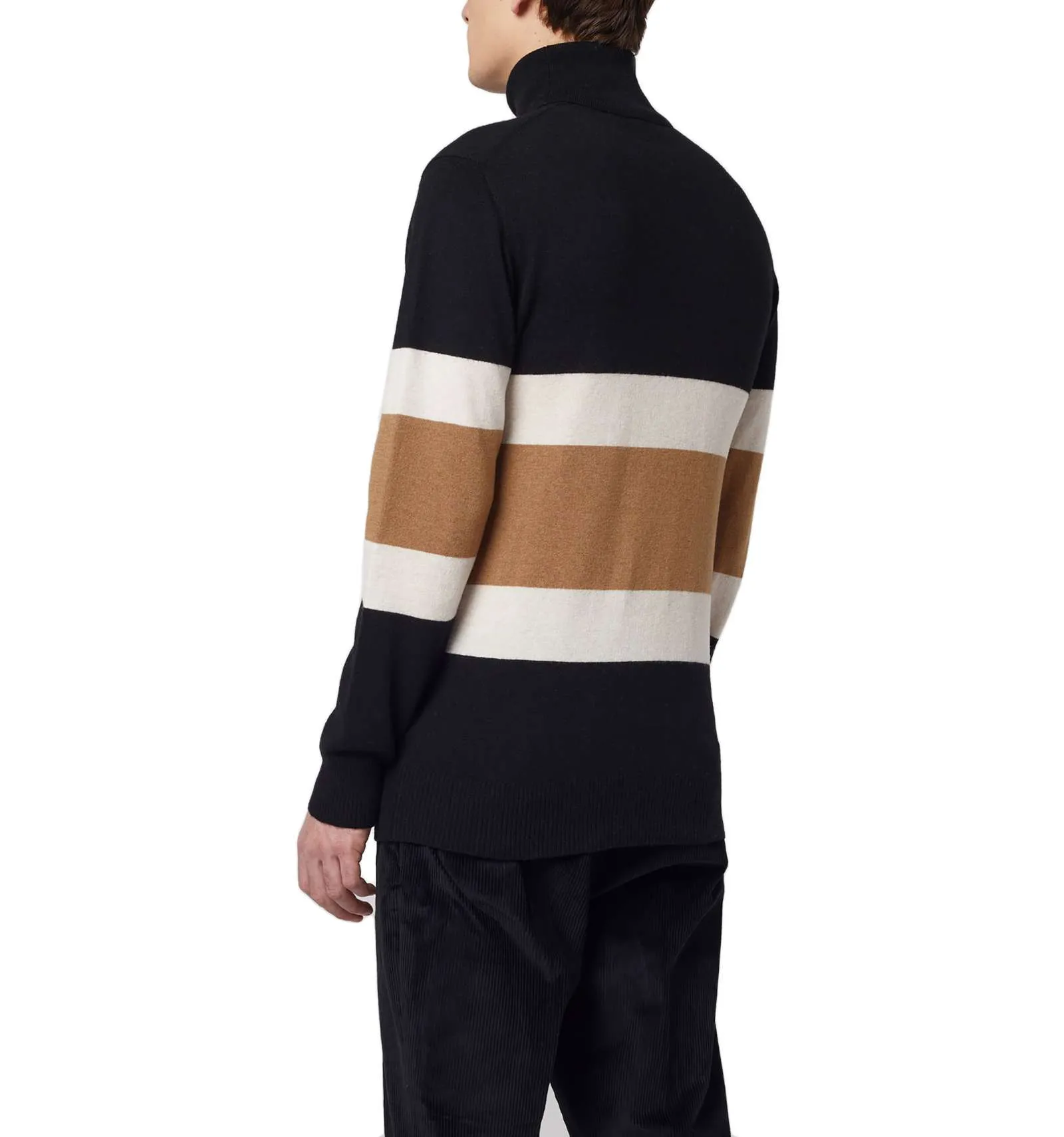 ALPHA uomo maglia pullover dolcevita fantasia AU-5245G 2101 NERO