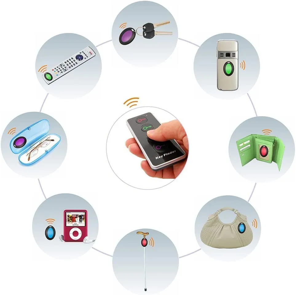 Apore Cerca Chiavi Key Finder Localizzatore Oggetto portafoglio Locatore Pet animale inseguitore LED Controllo Remoto 1 telecoma