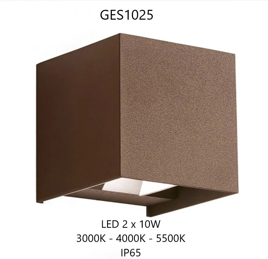 Applique Cubo Led Fascio Regolabile Zora Big Marrone IP65 GES1025 Gea Led