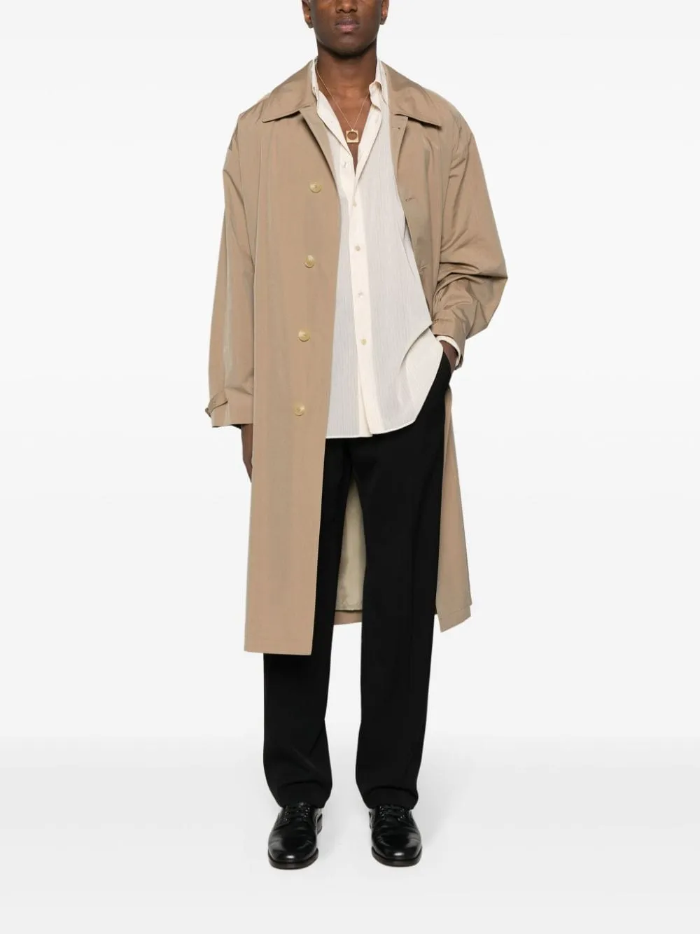AURALEE CAPPOTTO CHAMBRAY SOUTIEN COLLAR