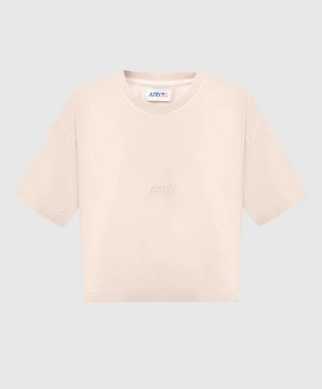 AUTRY T-shirt beige con logo A24ETSPW581R
