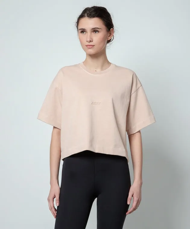 AUTRY T-shirt beige con logo A24ETSPW581R