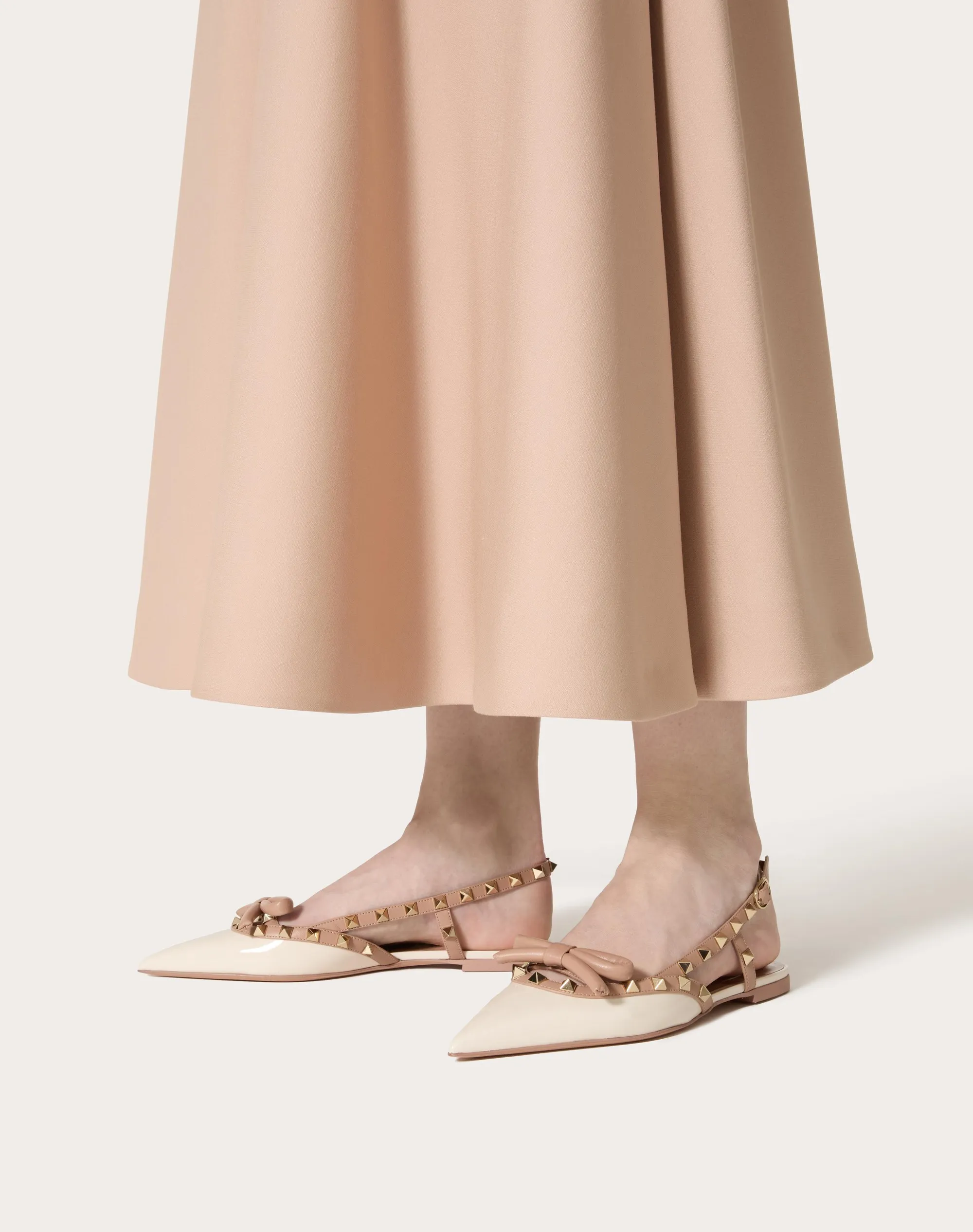 BALLERINA SLINGBACK ROCKSTUD BOW IN VERNICE
