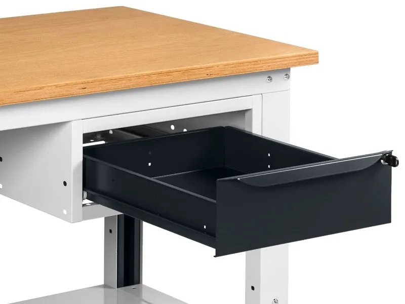Banco da lavoro regolabile Fami WORK2001 200cm con piano in legno e cassetto