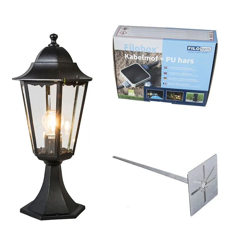 Base lanterna classica da esterno nera 48 cm IP44 - New Orleans