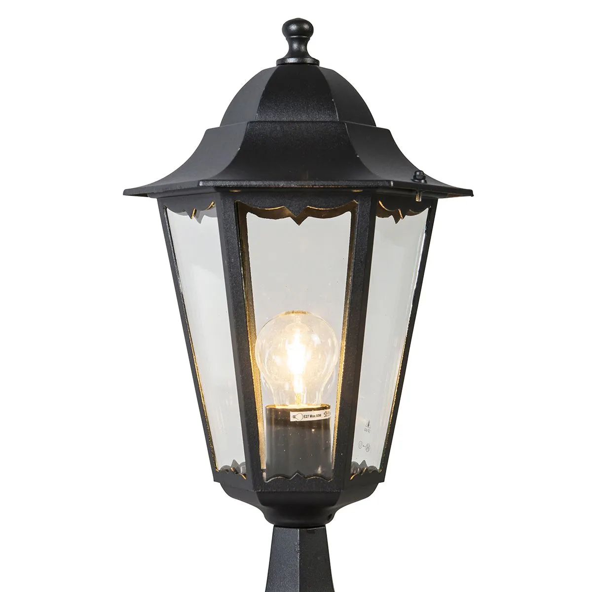 Base lanterna classica da esterno nera 48 cm IP44 - New Orleans