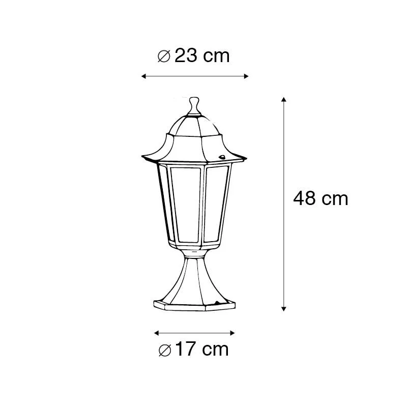 Base lanterna classica da esterno nera 48 cm IP44 - New Orleans