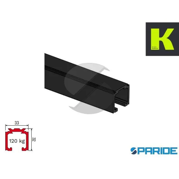 BINARIO SUPERIORE 0500\10 ALLUMINIO 6 MT FORATO KRONA KOBLENZ