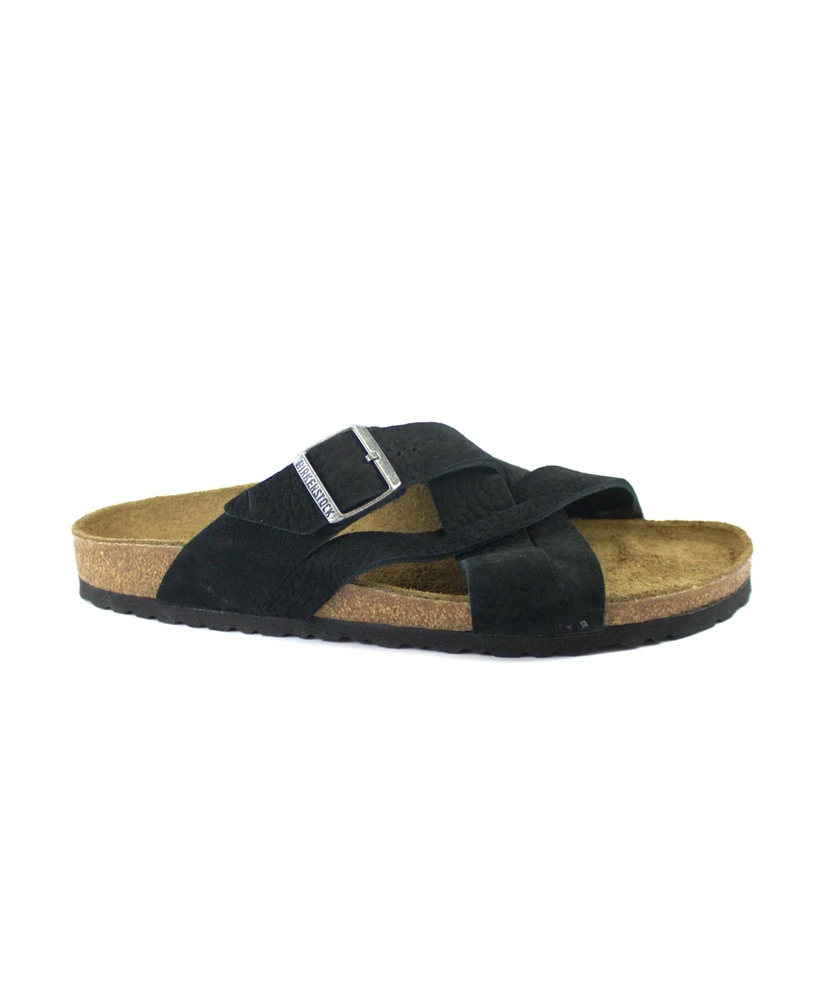 BIRKENSTOCK LUGANO 1022811 black nero ciabatte uomo fibbia pelle