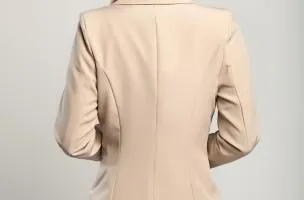 Blazer con scollo classico Softina, beige
