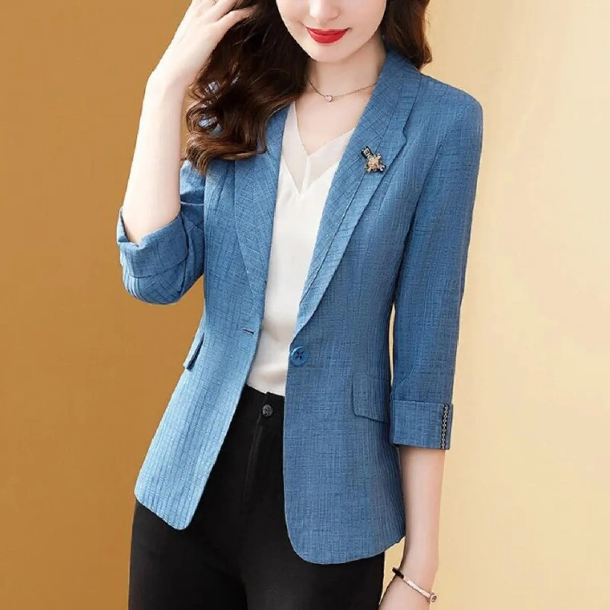 Blazer estivo Blu Donna Giacca estiva da donna Blazer Blu Blazer estivo femminile