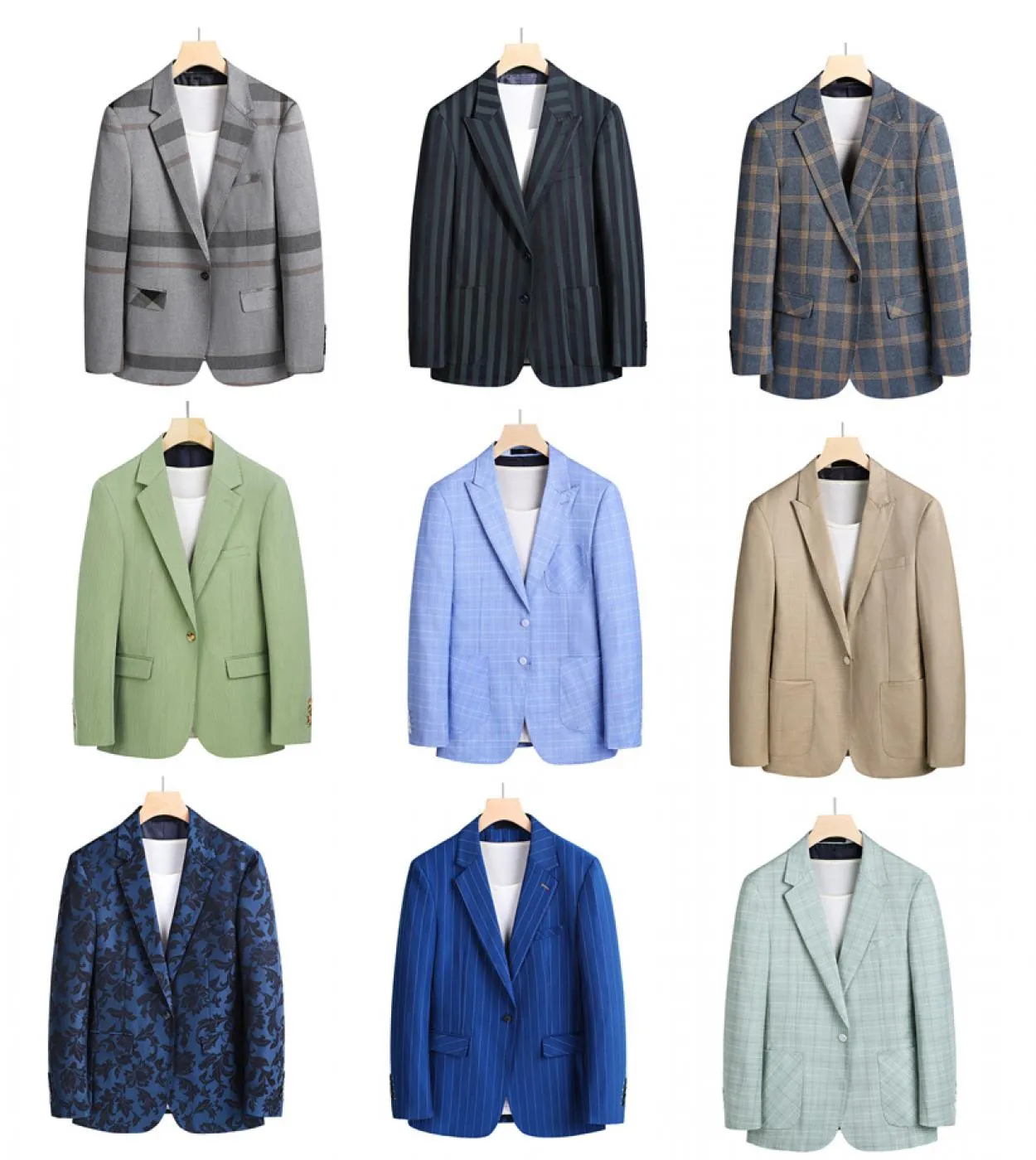 Blazer formali da sposa per uomo Blazer elegante ed elegante Hombre Giacca da blazer floreale scozzese a righe di grandi dimensi