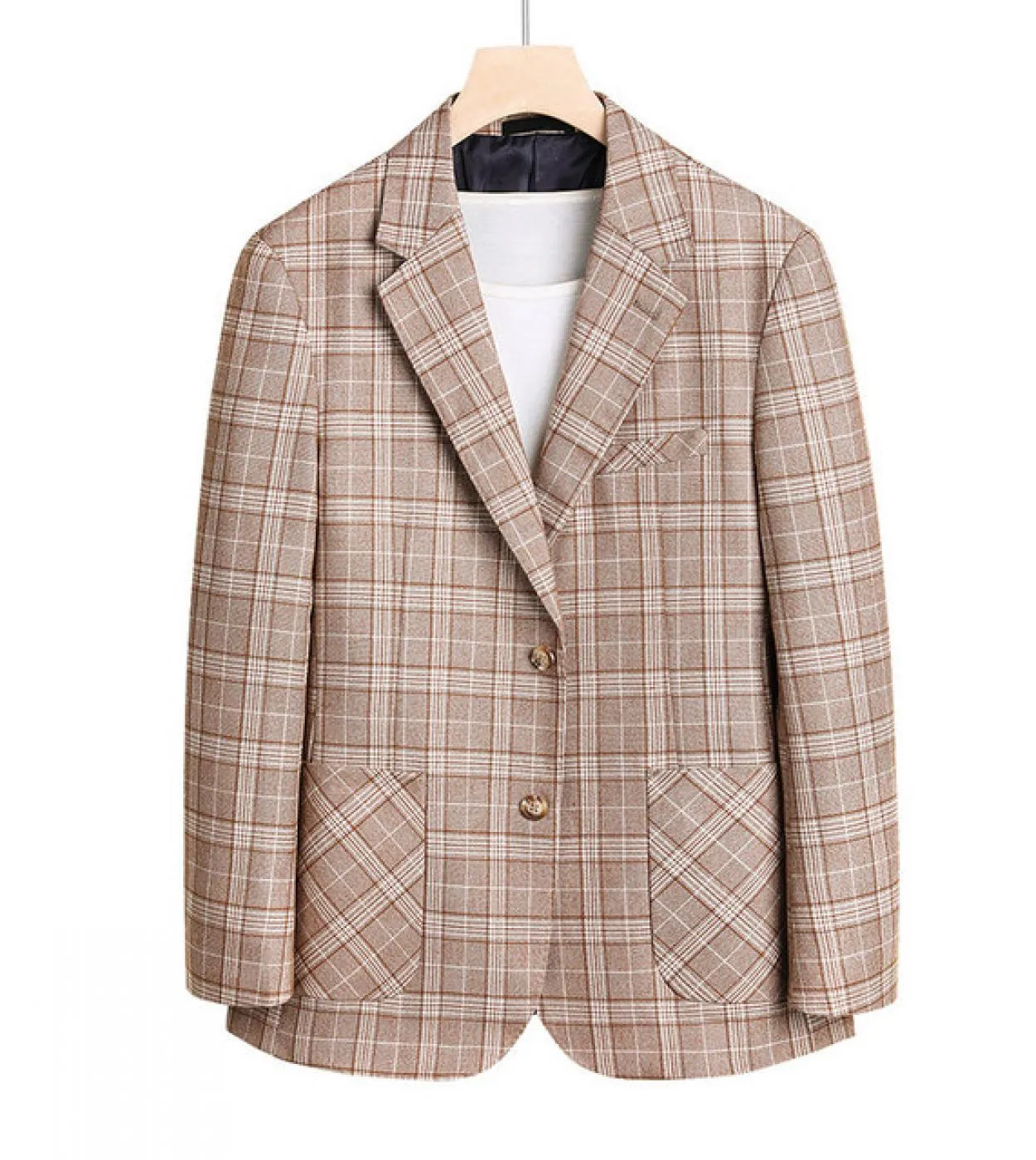 Blazer formali da sposa per uomo Blazer elegante ed elegante Hombre Giacca da blazer floreale scozzese a righe di grandi dimensi