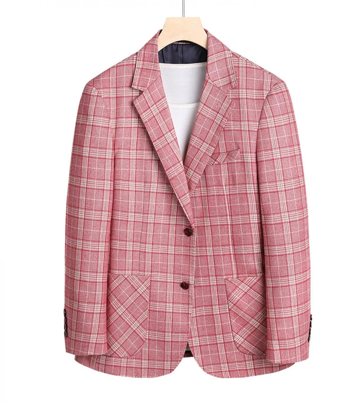 Blazer formali da sposa per uomo Blazer elegante ed elegante Hombre Giacca da blazer floreale scozzese a righe di grandi dimensi