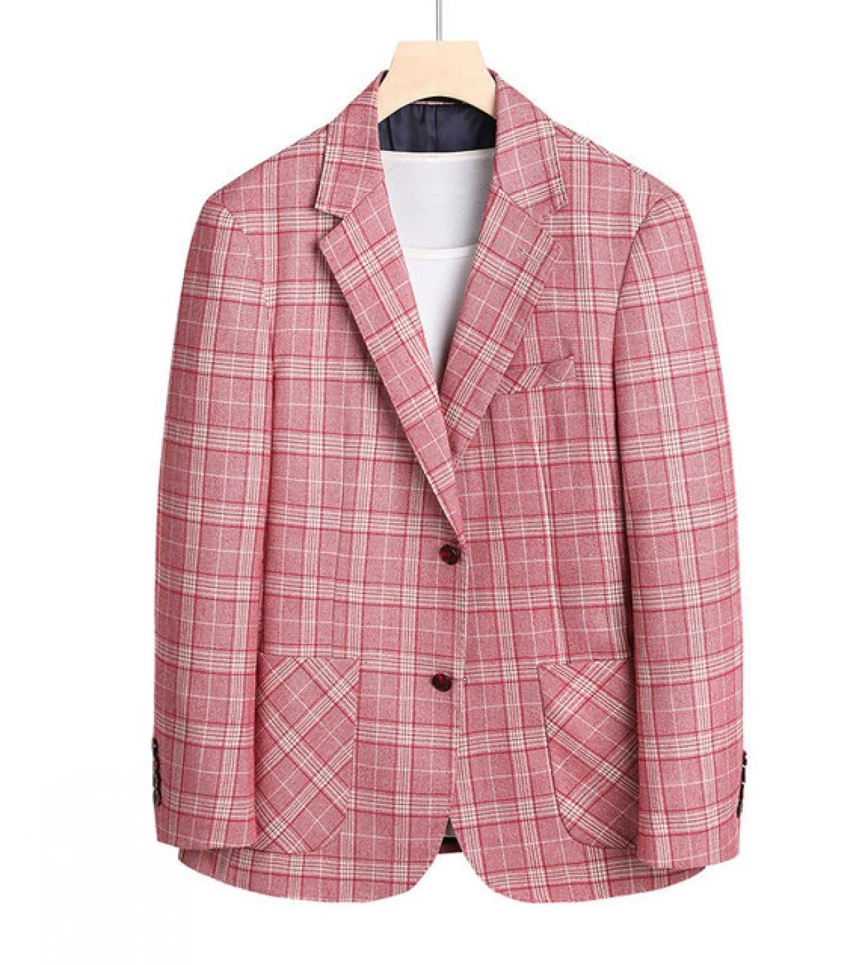 Blazer formali da sposa per uomo Blazer elegante ed elegante Hombre Giacca da blazer floreale scozzese a righe di grandi dimensi