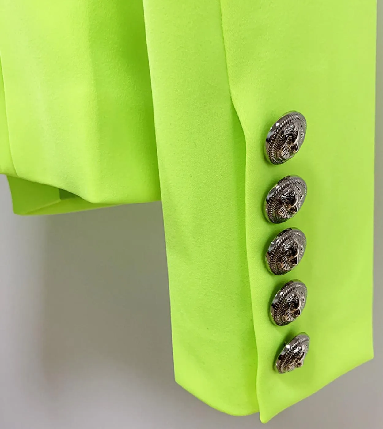 Blazer giallo verde fluorescente Giacca da donna firmata da ufficio con bottoni a doppio petto formale Giacca Dropshi di alta qu