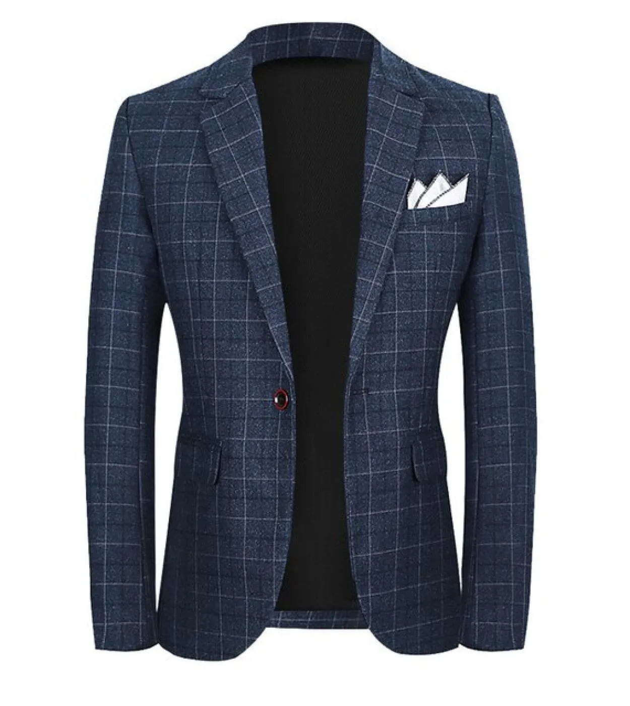 Blazer scozzese vintage British Stylish Lattice Giacca da uomo Blazer Business Casual Blazer a un bottone per uomo Regular C