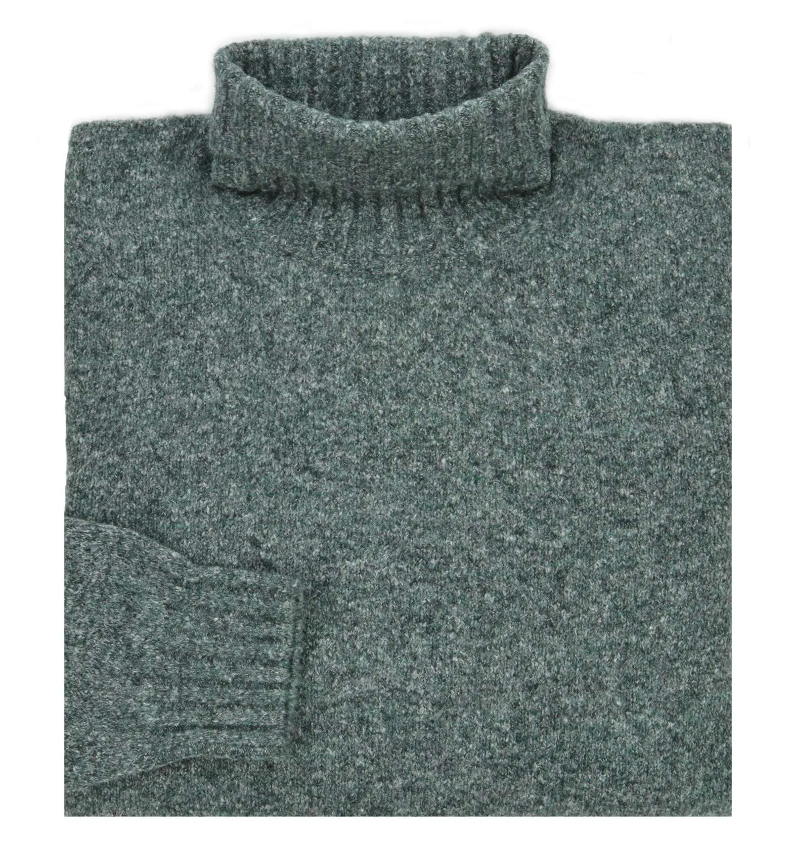 BLOCK23 uomo maglia pullover dolcevita verde melange M 0792 D 25748