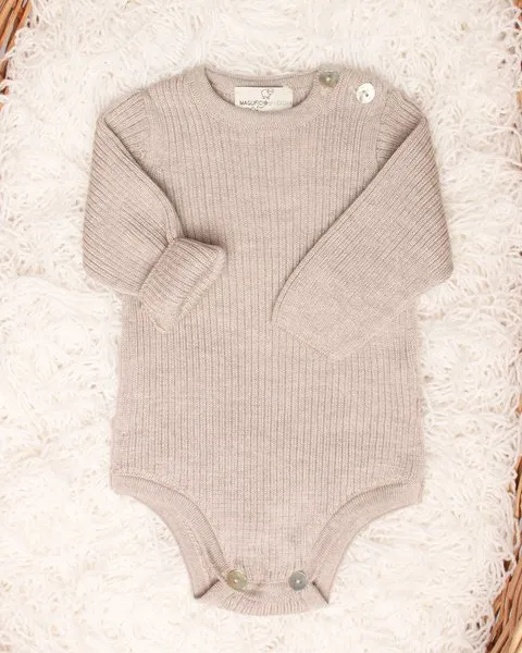 Body neonati in maglia lana e seta