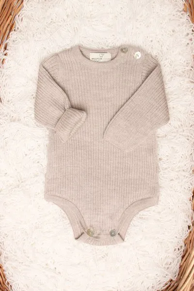 Body neonati in maglia lana e seta
