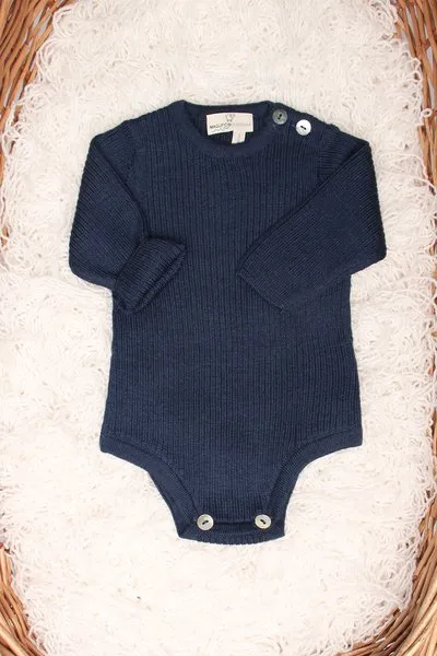 Body neonati in maglia lana e seta