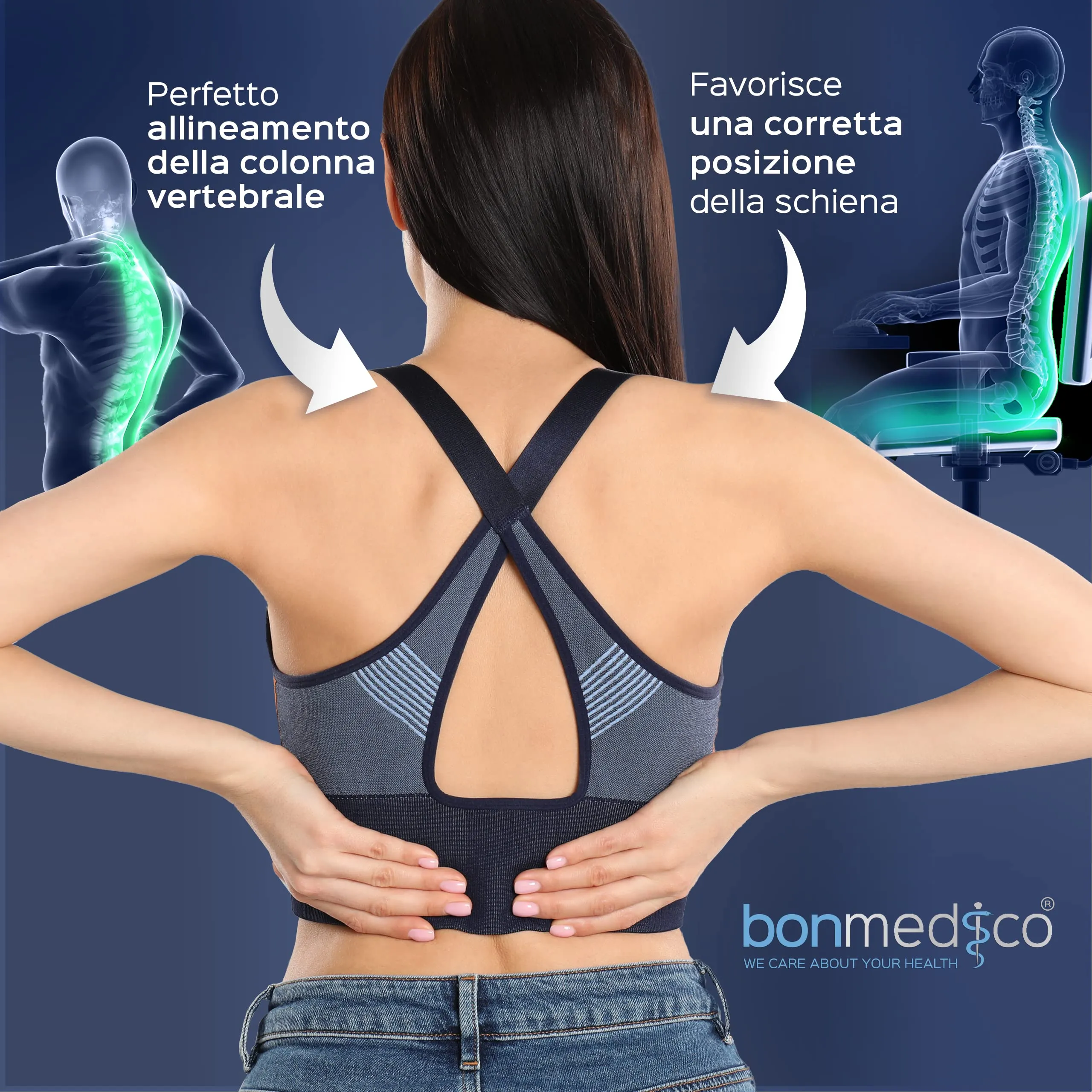 Bonmedico Cuscino Antidecubito - Cuscino Ortopedico Posturale per Casa, Ufficio e Auto - Rialzo per Sedia Ergonomico in Memory F