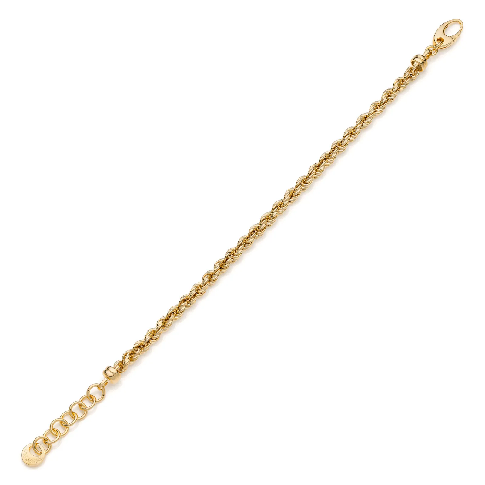 Bracciale catena corda in argento dorato
